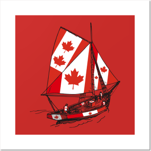 Canada Sailor Ship Sailing with Canada Team Posters and Art